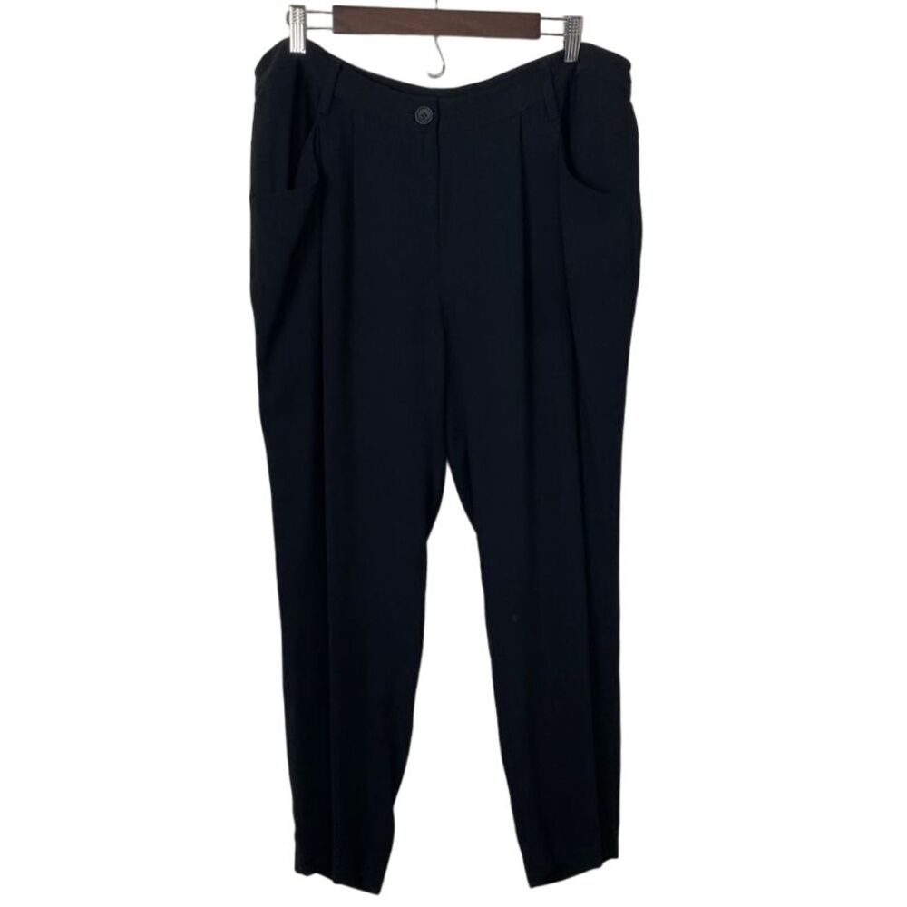 Eileen Fisher 100% silk Black Straight Leg Pants